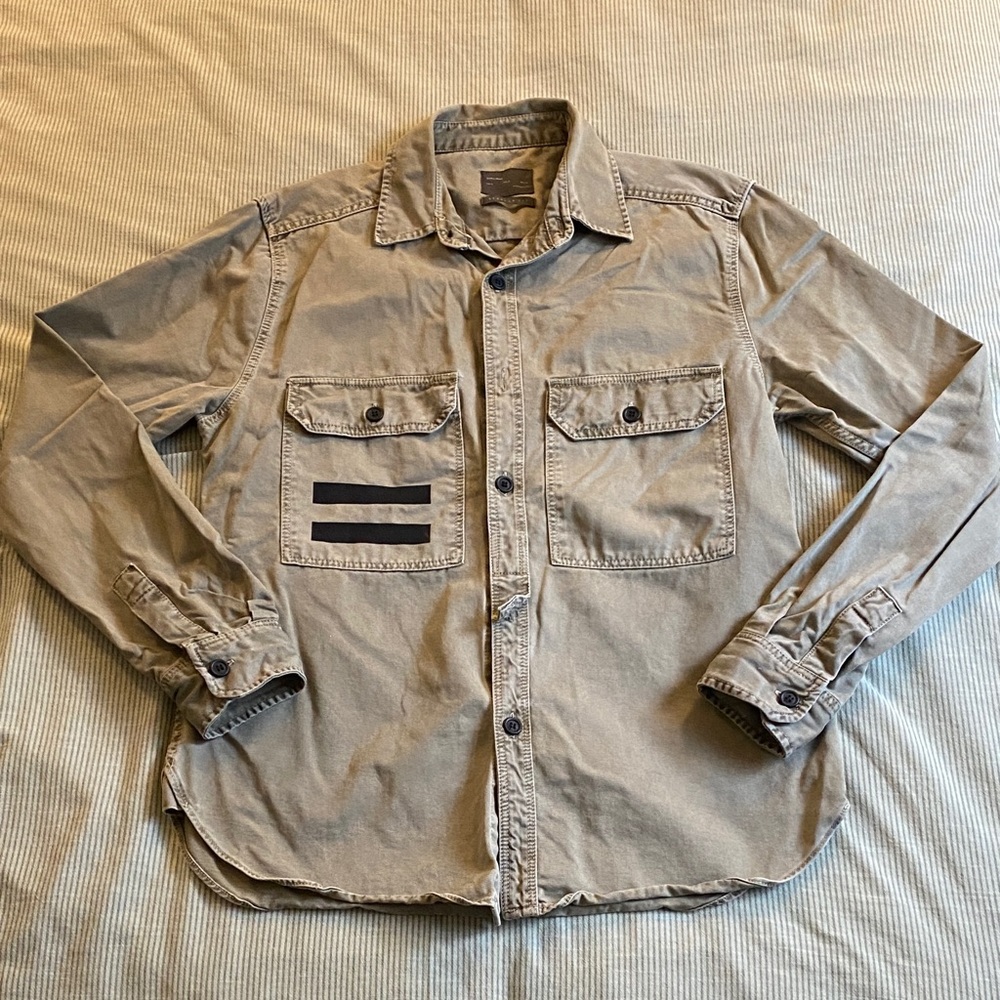 Zara Men's Army Green Shirt Jacket